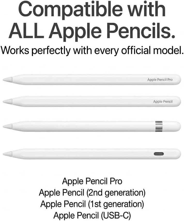 BXVX Apple Pencil Tips Replacement（12-Pack） – Premium White Precision Drawing Nibs Compatible with Apple Pencil Pro, USB-C, Gen 2 & 1 - Image 2